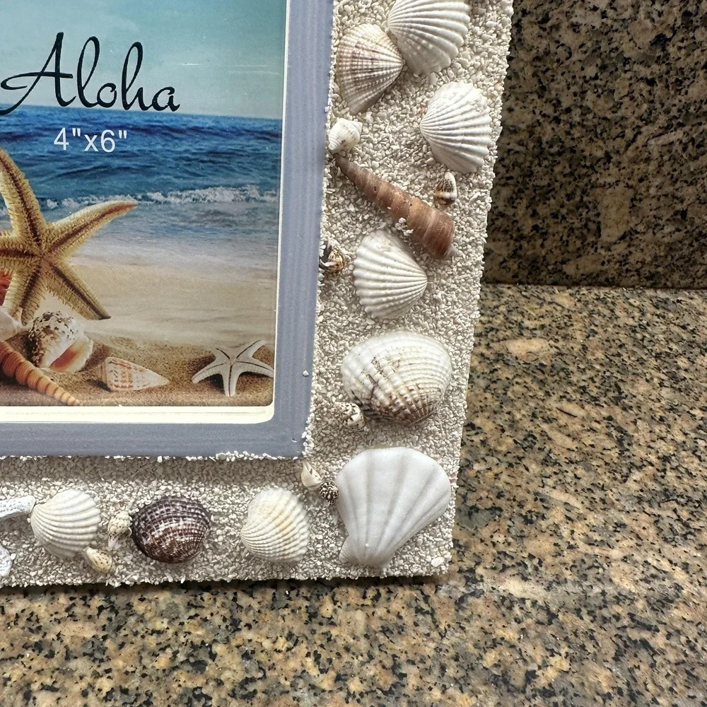Coastal Seashore Hawaii Seashell Picture Photo Frame 4x6 Beach Tabletop Decor